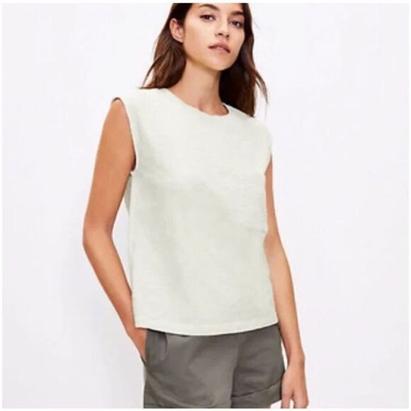 Lou & Grey Sage Green Slub Oversized Tank | XS - Picture 1 of 5
